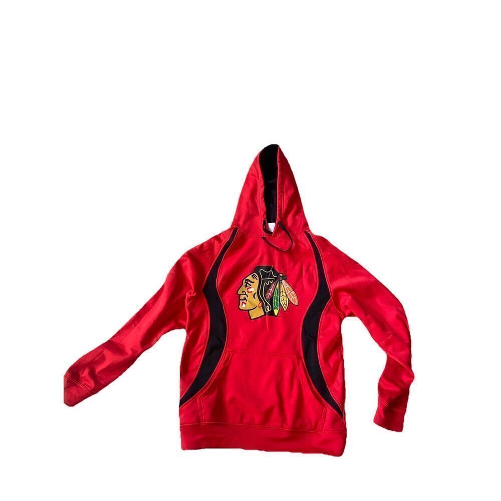 NHL Chicago Blackhawks Red Hoodie Majestic Tag Men's  Size